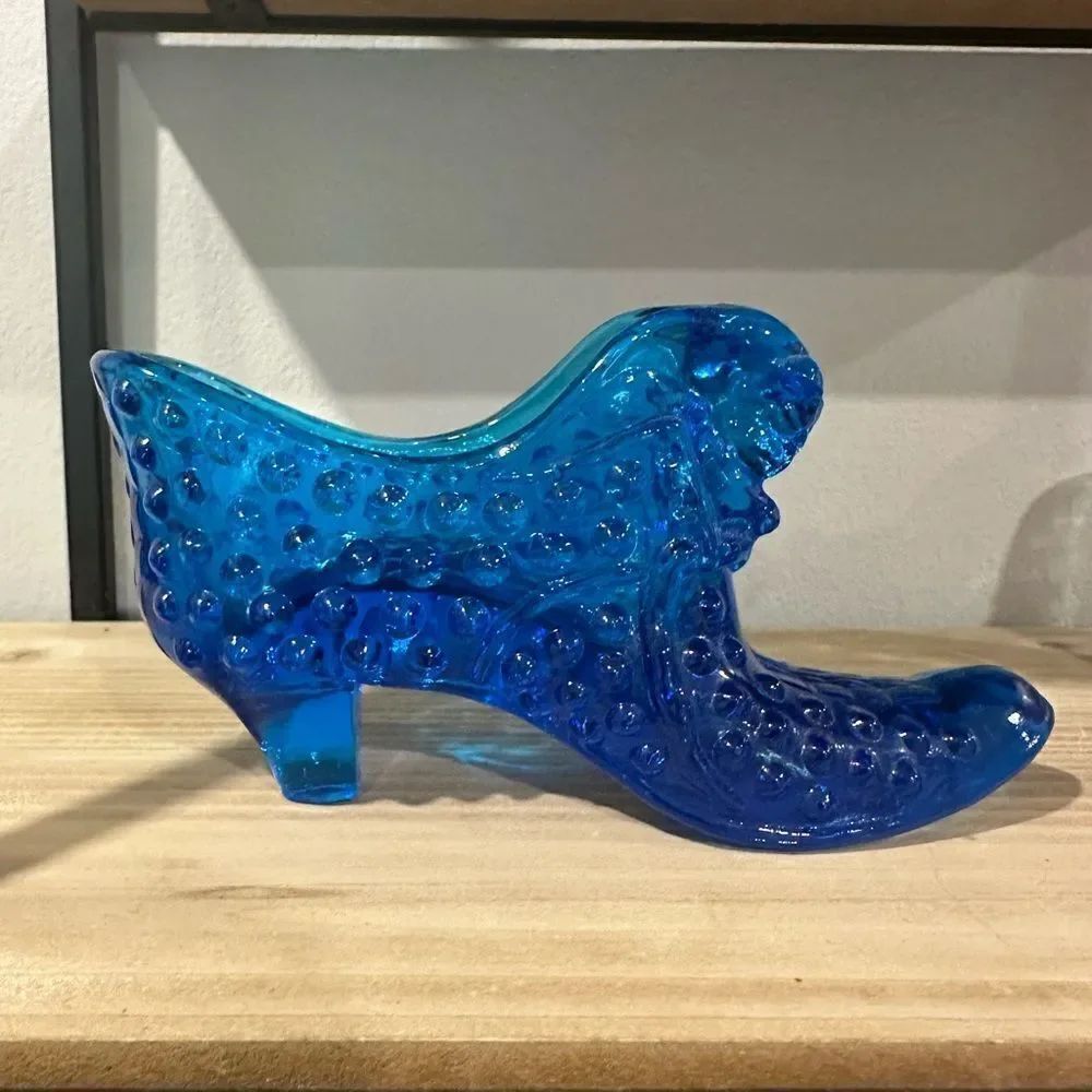 Vintage Glass Hobnob Shoe Set